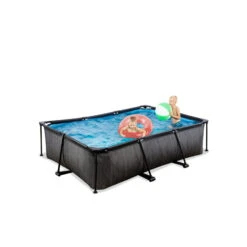 EXIT TOYS EXIT Black Wood Zwembad 220x150x65cm Met Filterpomp - Zwart -Intex Winkel exit black wood zwembad 220x150x65cm met filterpomp zwart 4