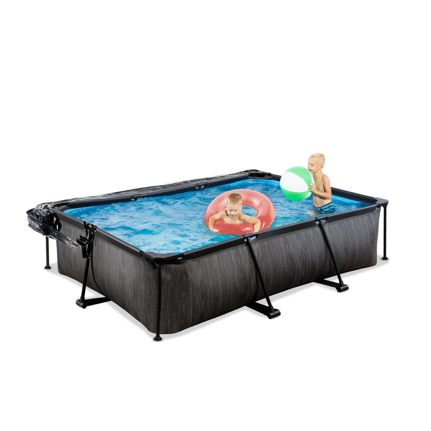 EXIT TOYS EXIT Black Wood Zwembad 300x200x65cm Met Filterpomp En Overkapping - Zwart 11 EXIT TOYS EXIT Black Wood Zwembad 300x200x65cm Met Filterpomp En Overkapping - Zwart - Afbeelding 9