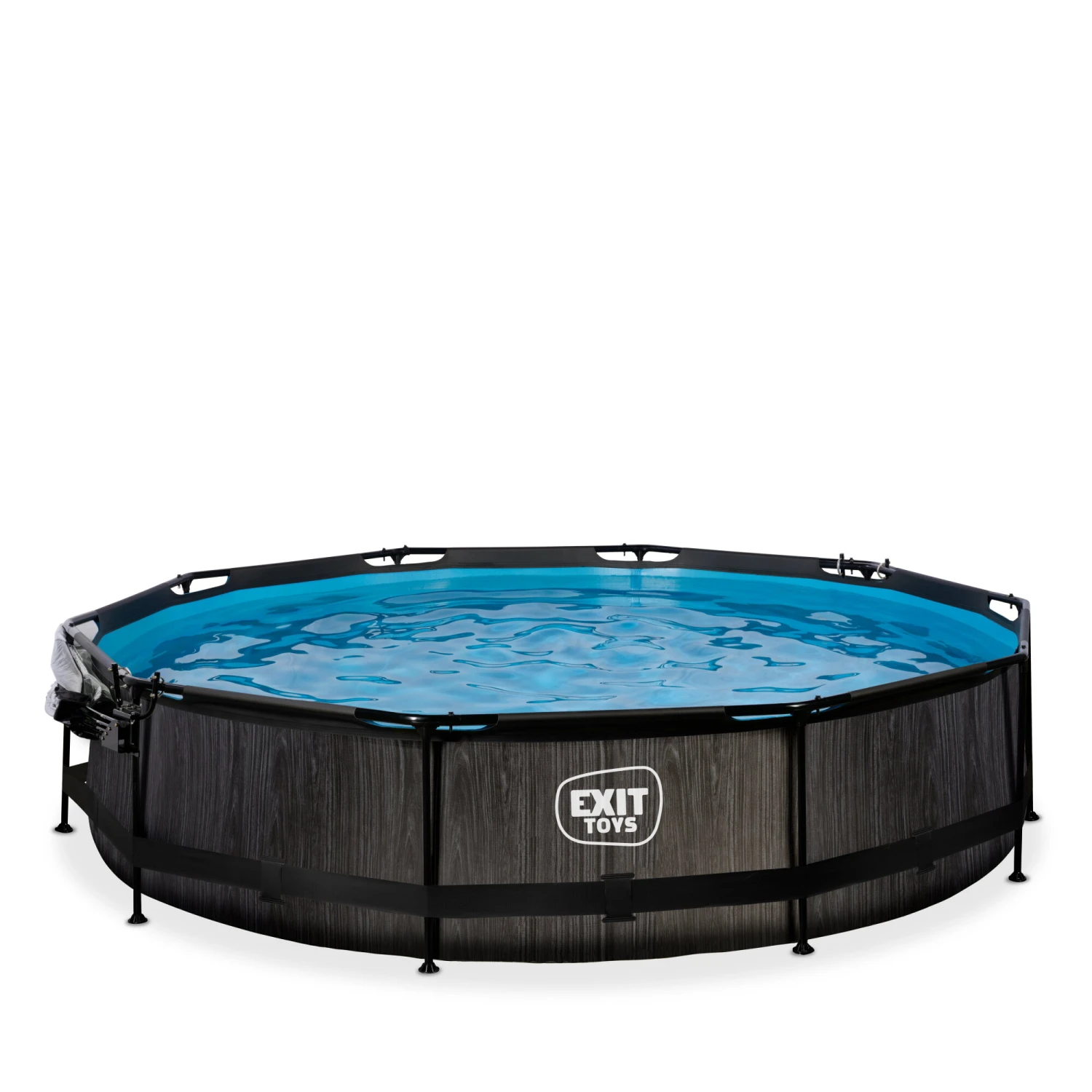 EXIT TOYS EXIT Black Wood Zwembad ø360x76cm Met Filterpomp En Overkapping - Zwart 5 EXIT TOYS EXIT Black Wood Zwembad ø360x76cm Met Filterpomp En Overkapping - Zwart - Afbeelding 3