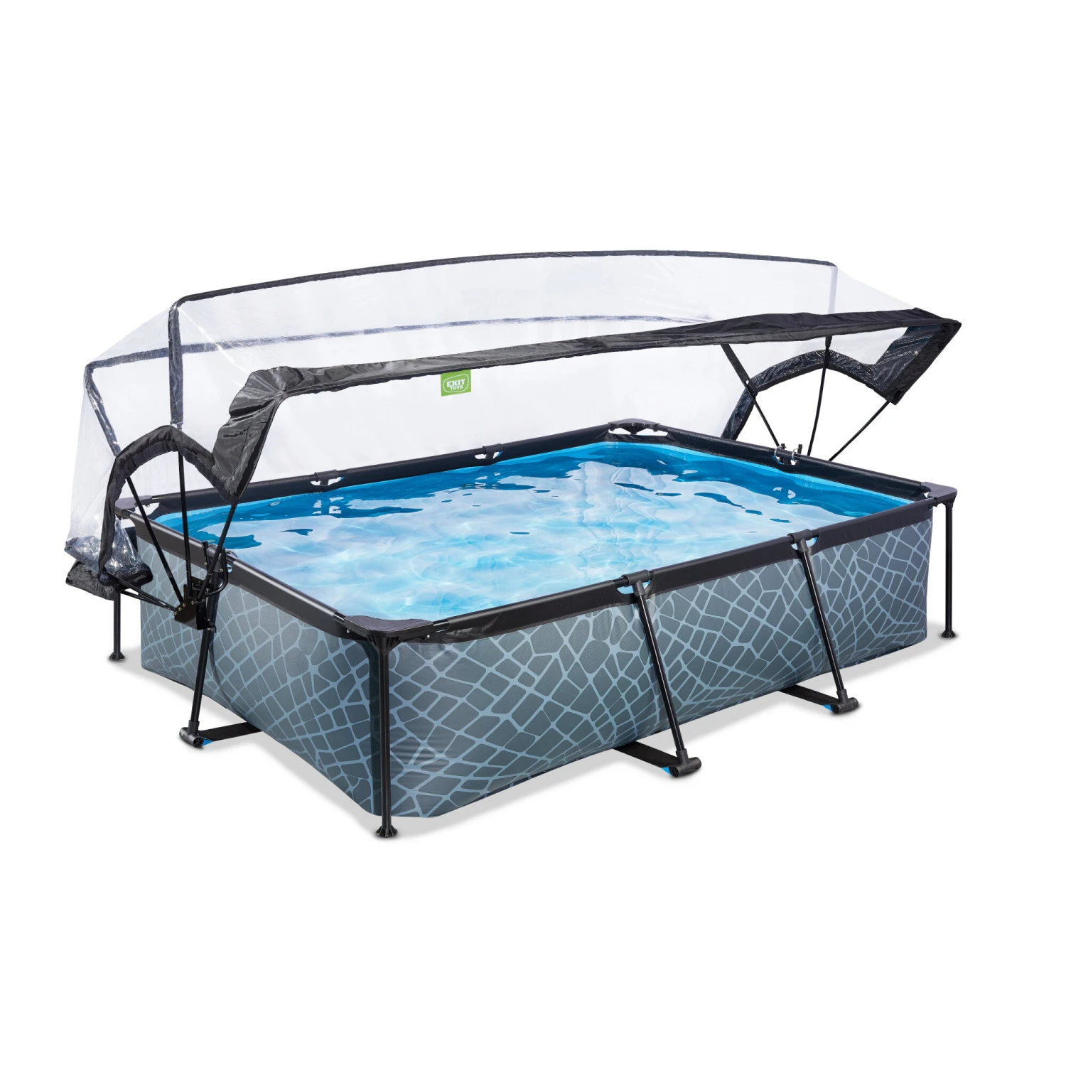 EXIT TOYS EXIT Stone Zwembad 300x200x65cm Met Filterpomp En Overkapping - Grijs 4 EXIT TOYS EXIT Stone Zwembad 300x200x65cm Met Filterpomp En Overkapping - Grijs - Afbeelding 2