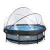 EXIT TOYS EXIT Stone Zwembad ø300x76cm Met Filterpomp En Overkapping - Grijs -Intex Winkel exit stone zwembad o300x76cm met filterpomp en overkapping grijs