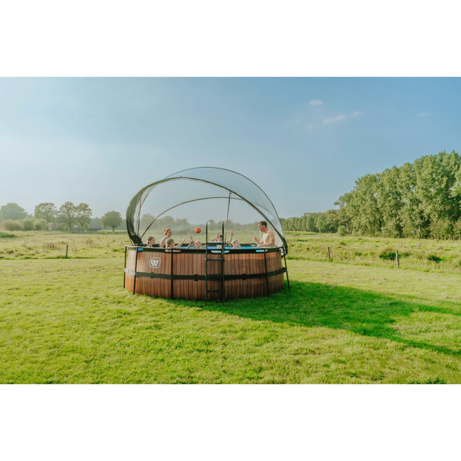 EXIT TOYS EXIT Wood Zwembad ø427x122cm Met Zandfilterpomp En Overkapping - Bruin 14 EXIT TOYS EXIT Wood Zwembad ø427x122cm Met Zandfilterpomp En Overkapping - Bruin - Afbeelding 12