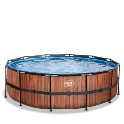 Nieuwkomers -Intex Winkel exit wood zwembad o450x122cm met zandfilterpomp bruin 1