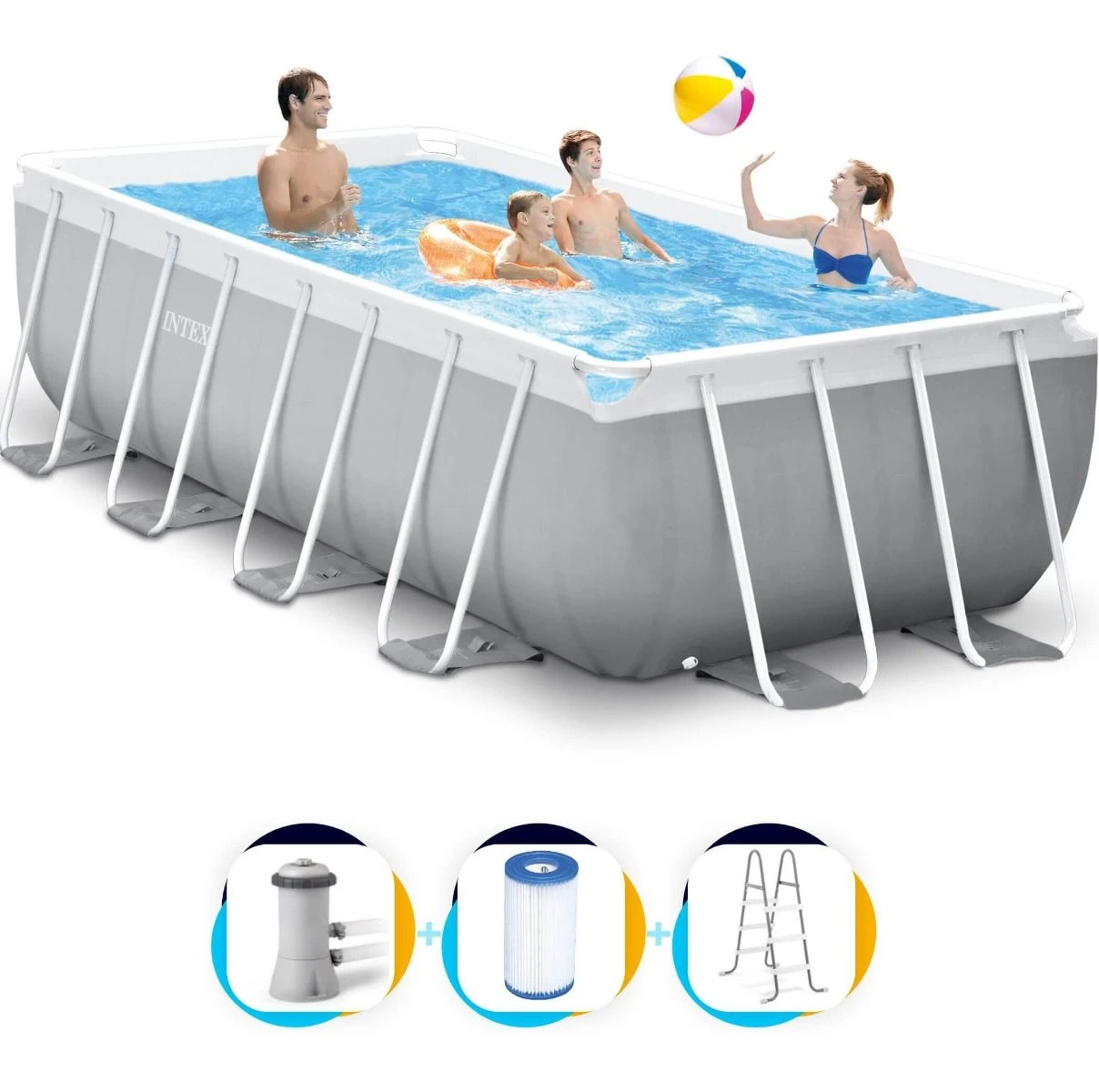 Intex Zwembad 400 X 200 X 100 | Rechthoek Prism Frame Met Filterpomp 2 Intex Zwembad 400 X 200 X 100 | Rechthoek Prism Frame Met Filterpomp