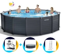Nieuwkomers -Intex Winkel intex zwembad graphite panel 478 x 124 cm rond